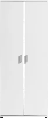 Produktbild von Mehrzweckschrank 75 cm breit mit Einlegeböden 75x35x184 cm (BxTxH) Weiß, mit 2 Türen & 4 Einlegeböden