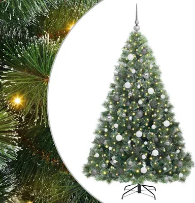 Zdjęcie produktu dla vidaXL Sztuczna choinka z 300 diodami LED zielona 180 cm PE i PVC