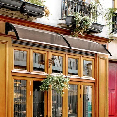 Image de Store pour porte double et fenêtre | Couleur : Marron | Dimensions : 195 x 75 x 23 cm