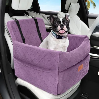 Immagine prodotto di Seggiolino per auto per cani, adatto a cani di piccola e media taglia, lavabile, colore viola