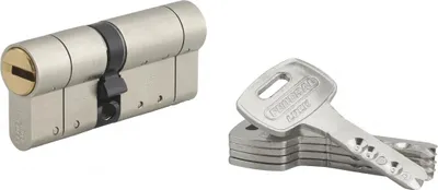 Image de Cylindre de serrure double entrée Federal S, 32x42mm, nickel, anti-arrachement, anti-perçage, 5 clés - THIRARD
