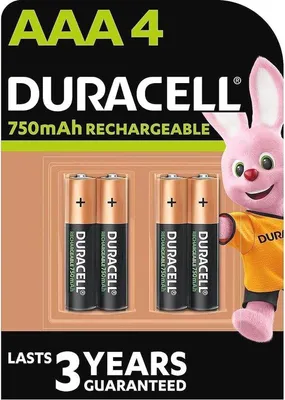 Zdjęcie produktu dla 4 akumulatory AAA 750 mAh, wielokrotnego ładowania, zestaw 4 sztuk