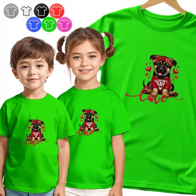 Produktbild von Kinder T-Shirt - MOPS WALENTYNKI Herz für Kinder - S