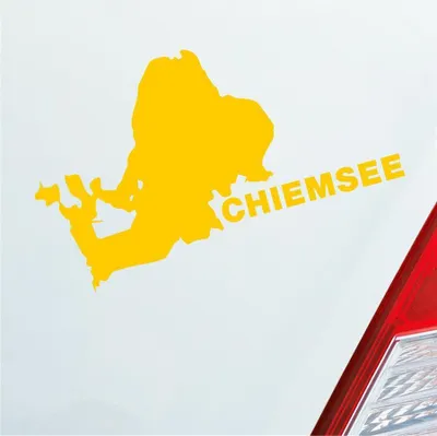 Produktbild von Auto Aufkleber Chiemsee See Deutschland Urlaub 10x6 cm Gelb Sticker Heckscheibenaufkleber