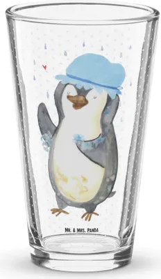 Produktbild von Mr. & Mrs. Panda Cocktailglas Pinguin Duschen - Transparent - Geschenk, Glas, Trinkglas, Wasserglas, Duschkonzert, Dusche, Singen, Motivation, Lebensmotto, Baden, Tumbler