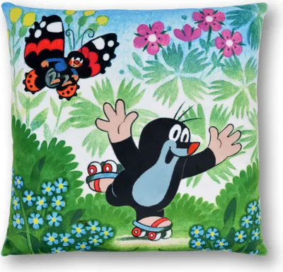 Produktbild von Kissen der kleine Maulwurf, Rollschuhfahrer, 30x30cm - Kinderkissen