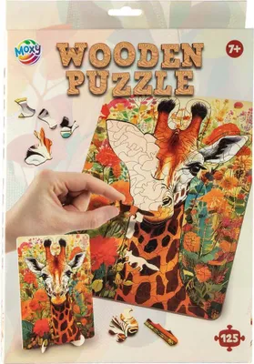 Obrázok produktu pre Drevené puzzle Žirafa 130 ks