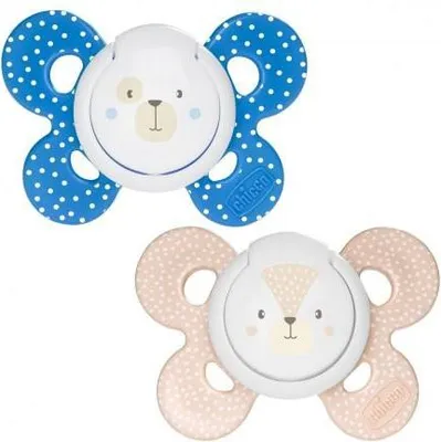 Immagine prodotto di Chicco PhysioForma Comfort Succhietto 6-16 mesi, 2 pezzi, Succhietto con tettarella in silicone, Supporta la respirazione fisiologica e favorisce il corretto sviluppo orale, Vari colori