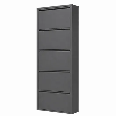 Produktbild von Alveon Schuhkipper Metall 5 Klappen schmal 51 x 15 x 170 cm - Anthrazit