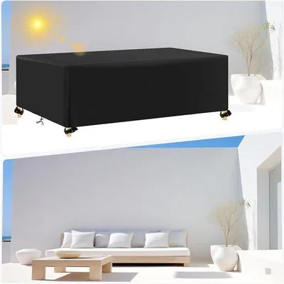 Zdjęcie produktu dla Pokrowiec ochronny na meble – wodoodporny i wiatroodporny – 170 x 170 x 85 cm – czarny