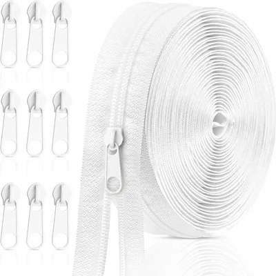 Productafbeelding van Eindeloze Ritssluiting - Per Meter Rits - Kleding Maken - Op Maat Te Knippen - 10 Meter - Wit