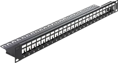 Zdjęcie produktu dla DeLOCK 43277, Czarny, Montaż półkowy, 1U, 482 mm, 92 mm, 44 mm