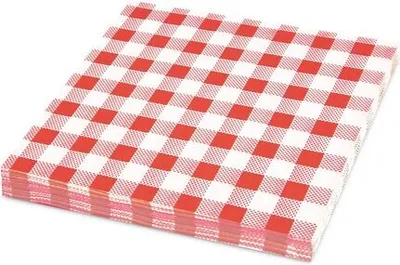 Produktbild von 400x Servietten Prägeservietten 33 x 33 cm 1-lagig KARO rot