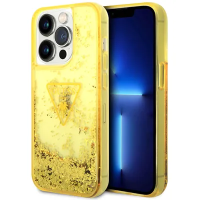 Produktbild von Guess iPhone 14 Pro Hardcase Backcover - Liquid Glitter - Translucent - Yellow