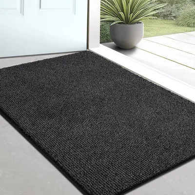 Zdjęcie produktu dla Mata do wycierania wewnętrzna, 50 x 80 cm, kolor antracytowy, zmywalna, antypoślizgowa, dobrze chłonna