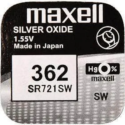 Produktbild von Uhrenbatterie 362 Maxell Silberoxid Sr0721sw 362/maxell