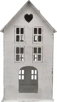 Produktbild von Windlichter Häuschen Haus Fenster Laterne weiß 34,5 cm