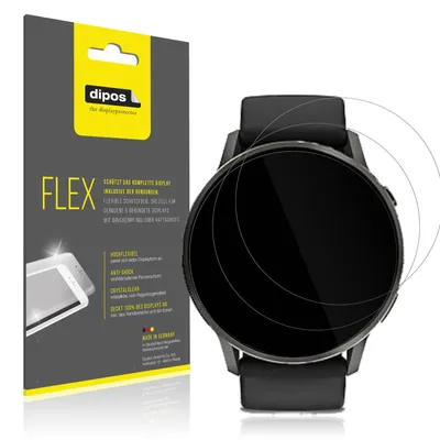 Produktbild von 2x Schutzfolie für Garmin Venu 4 45mm Folie, 100% Displayabdeckung, dipos Flex