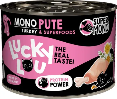 Produktbild von Lucky Lou SuperMono Pute Katzenfutter Katzennassfutter Nassfutter Katze monoprotein