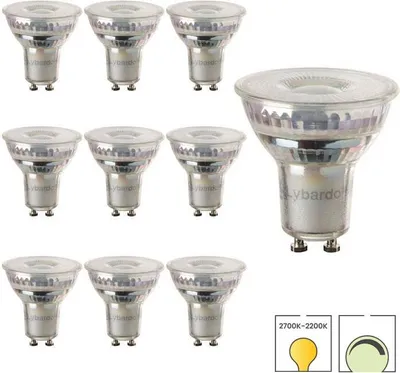 Produktbild von 10er-Set Lybardo Master LED-Spots GU10 | 5,5 Watt dimmbar | Dimmen auf warm 2700K-2200K | 60° Abstrahlwinkel