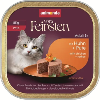 Productafbeelding van ANIMONDA Vom Feinsten, paté, natvoer voor katten, met kip en kalkoen, 85g