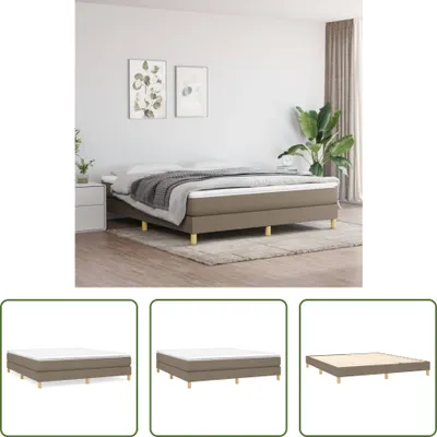 Produktbild von The Living Store Boxspringbett mit Matratze Taupe 160x200 cm Stoff