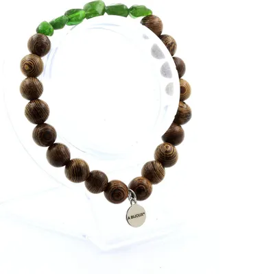 Produktbild von Diopsid-Armband aus Brasilien + 8 mm Holzperlen