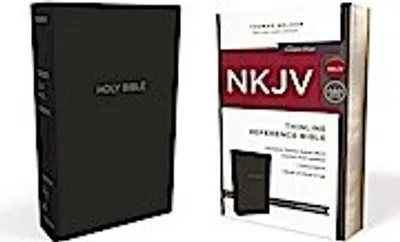 Produktbild von NKJV, Thinline Reference Bible, Leather-Look, Black, Red Letter Edition, Comfort Print
