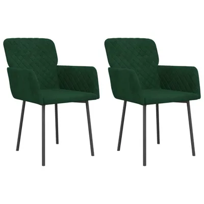 Immagine prodotto di vidaXL Sedie da pranzo 2 pz. Velluto verde scuro