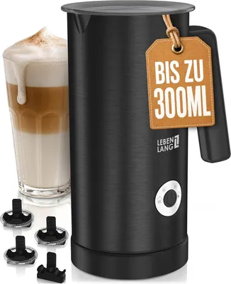 Produktbild von Milchaufschäumer Elektrisch 4-in-1-300ml & 500W Antihaftbeschichtet & 3 Ersatzschäumer Milchaufschäumer I Milk Frother Schaummaschine