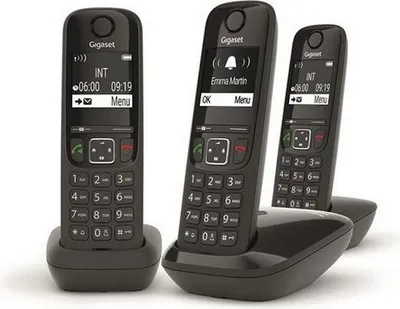 Produktbild von Schwarz dect schnurloses telefon ohne anrufbeantworter Gigaset AS690TRIONOIR