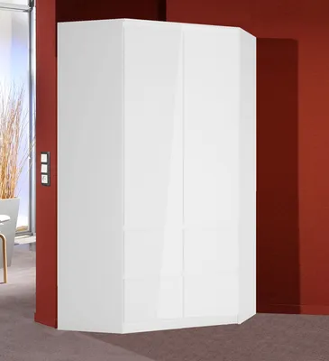 Produktbild von Kleiderschrank Schlafzimmerschrank Schrank 121x121cm weiß matt / weiß Hochglanz