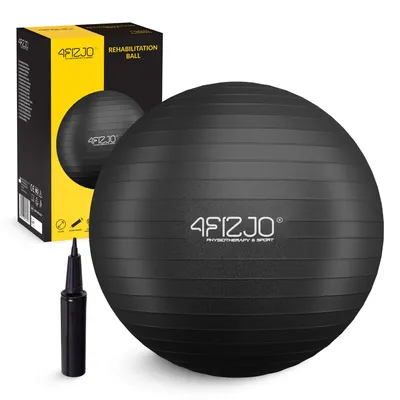 Produktbild von 4FIZJO Gymnastikball Reh Ball, aufblasbar, Reha, Pilates, Fitness, Therapie, 55 cm, schwarz