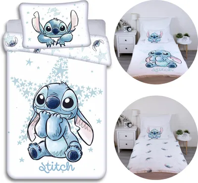 Produktbild von DISNEY Stitch Baumwoll Kinderbettwäsche für Kinderbett, 100% Baumwolle, 100x135 cm