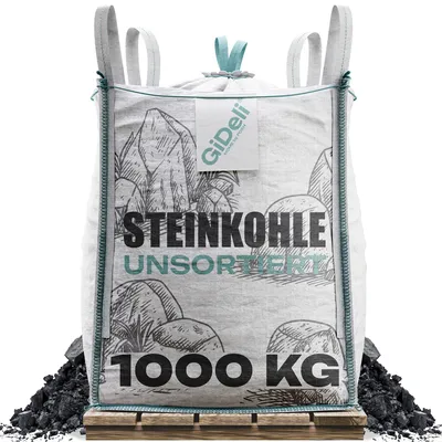 Produktbild von Steinkohle 1000kg Anthrazitkohle 5-50mm Hoher Heizwert Kaminofe Heizkohle GiDeli