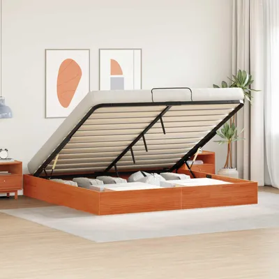Productafbeelding van vidaXL Ottoman bedframe met opbergruimte, wassenbruin, 200 x 200 cm