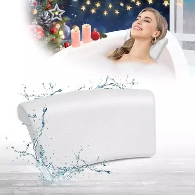 Zdjęcie produktu dla Solidchoice - Ergonomiczna poduszka do kąpieli z 2 mocnymi przyssawkami, idealna do wanny