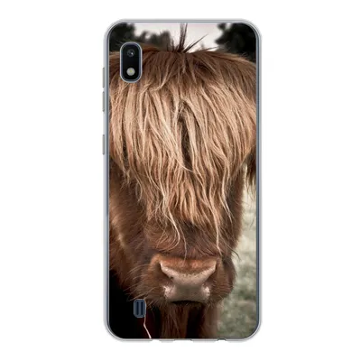 Produktbild von MuchoWow® Handyhülle Schutzhülle Hülle für Samsung Galaxy A10 Schottischer Highlander - Baum - Gras Silikon Softcase Handy Hülle - Schutzhülle