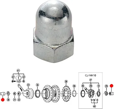 Produktbild von Shimano Teile Hinterrad-Hutmutter Nexus 7+8