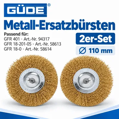 Produktbild von Güde 2er Set Ersatzbürste Metall für Güde Fugenreiniger GFR GFR 401 / GFR 18