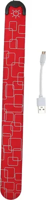 Produktbild von LED-Sicherheitsarmbandbeleuchtung, USB-Aufladung, 3-stufig verstellbare Armbänder für Outdoor-Nachtlauf, Rot
