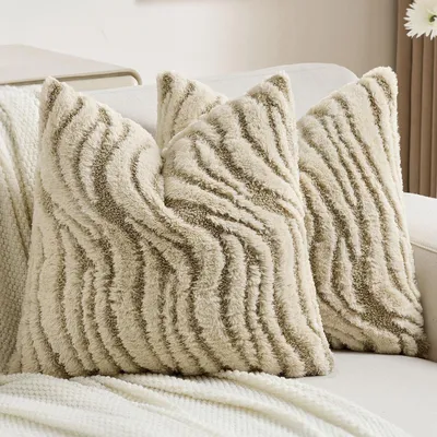 Image de Lot de 2 housses de coussin en velours doux, 40x40 cm