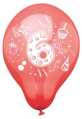 Zdjęcie produktu dla PAPSTAR 81426 PAPSTAR balony cyfry "6", okrągłe, różne kolory