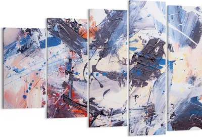 Produktbild von Bild auf Leinwand - Leinwandbild - 5 Teile - Abstraktion verschüttet Farben - 150x100cm - Wand Bild - Wanddeko - Wandbilder - Leinwanddruck - Bilder - Wanddekoration - Leinwand bilder - EG150x100-4383