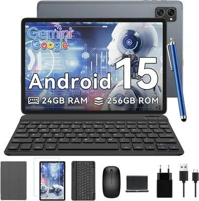 Produktbild von TABWEE 2025 T20 10.1'' Android 15 Set Tablet, 24GB(8+16GB Erweiterbar) RAM+256GB ROM(2TB TF), mit Hülle/Stift/Maus/Tastatur, Widevine L1, 5G WiFi