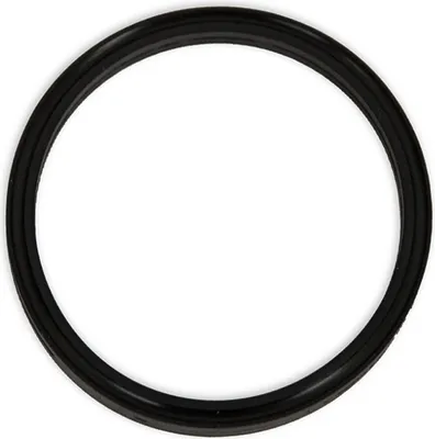 A black rubber gasket or seal is shown against a white background.