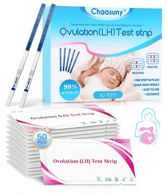 Imagen del producto de 50 tiras reactivas para detectar la ovulación, de alta sensibilidad, para mujeres