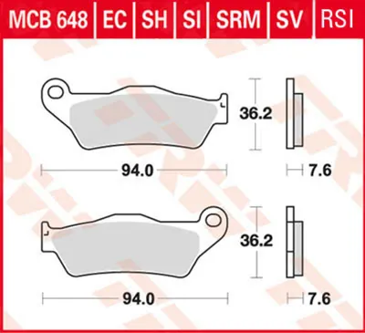 Image de TRW Plaquettes de frein Trw Sinter Mcb 648 Sv