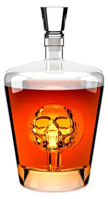 Liquor Decanter Poison 1l Glas mit Totenkopf