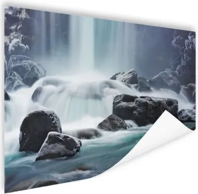 Produktbild von MuchoWow® Poster Wasserfall - Steine - Natur 180x120 cm - Fotoplakat